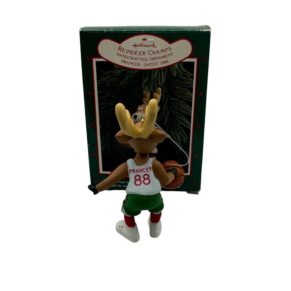 Hallmark Keepsake Reindeer Champs Prancer 1988 Handcrafted Ornament - Picture 2 of 5